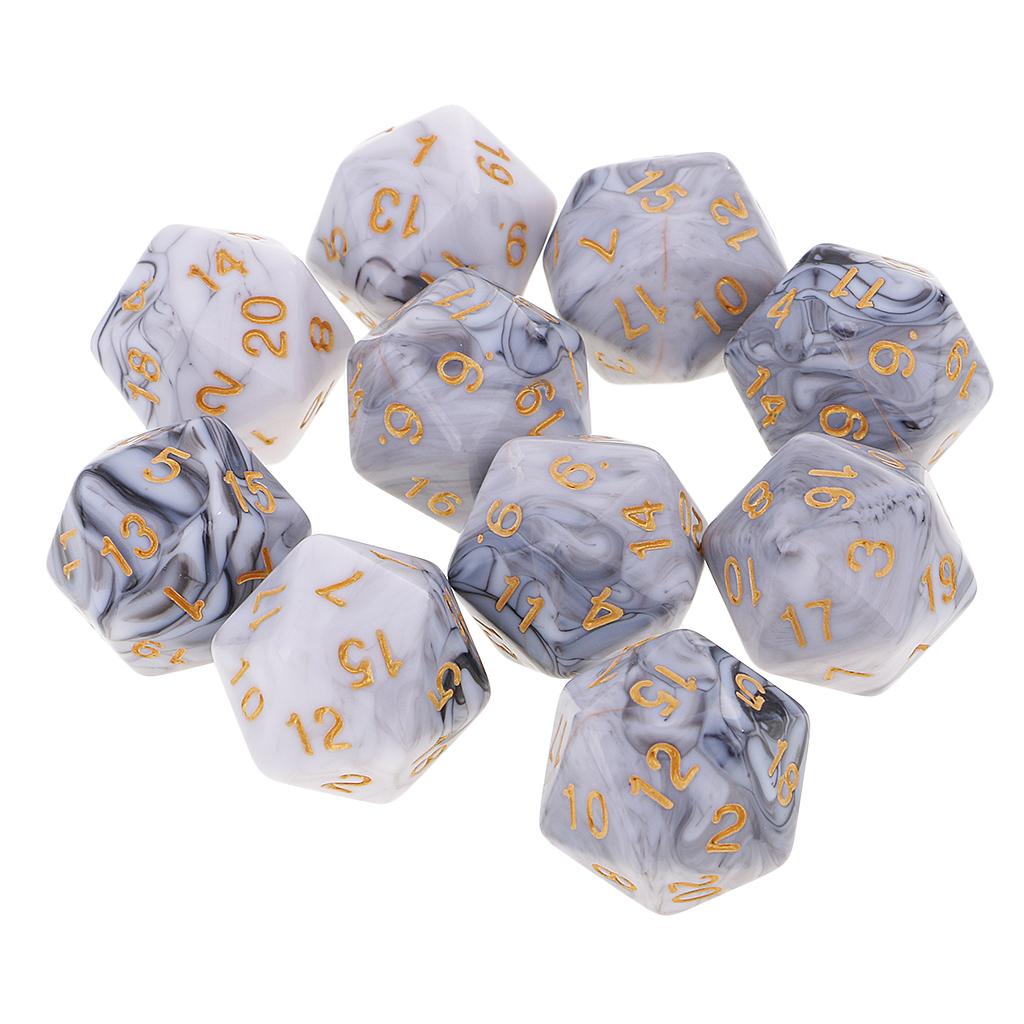 10pcs Polyhedral 20 Sided Dice - огляд і ціна Tablet Accessories Kit